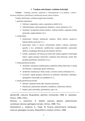 Vandens tarša, jos vertinimo kriterijai ir apsaugos perspektyvos Europos Sąjungoje ir Lietuvoje. Paveikslėlis 3