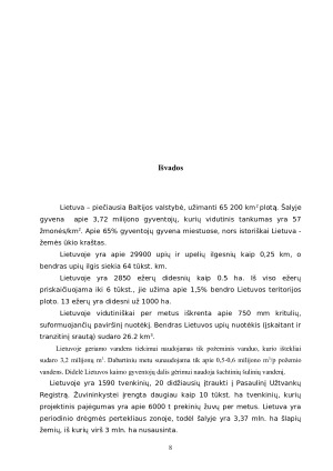 Vandens tarša, jos vertinimo kriterijai ir apsaugos perspektyvos Europos Sąjungoje ir Lietuvoje. Paveikslėlis 9