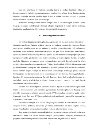 ATMOSFEROS TARŠOS KELIAMOS GLOBALINĖS PROBLEMOS. Paveikslėlis 8