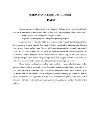 ALTERNATYVŪS ENERGIJOS ŠALTINIAI