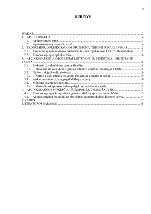 APLINKOSAUGINIAI MOKESČIAI LIETUVOJE IR EUROPOS SĄJUNGOS ŠALYSE. Paveikslėlis 2