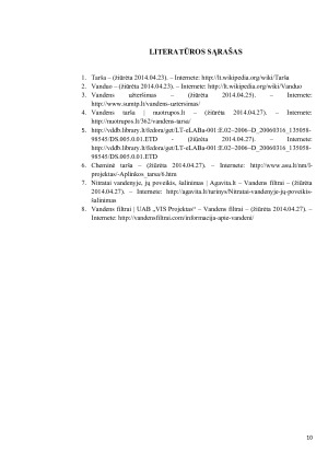 Vandens tarša, jos šaltiniai ir poveikis žmogaus sveikatai. Paveikslėlis 10