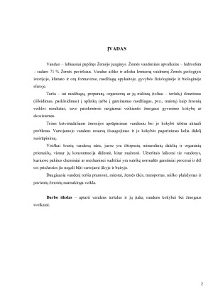 Vandens tarša, jos šaltiniai ir poveikis žmogaus sveikatai. Paveikslėlis 2