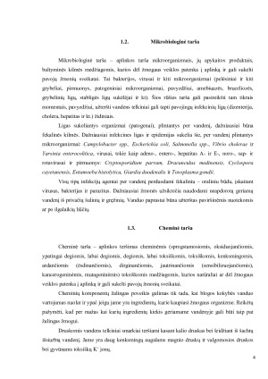 Vandens tarša, jos šaltiniai ir poveikis žmogaus sveikatai. Paveikslėlis 4