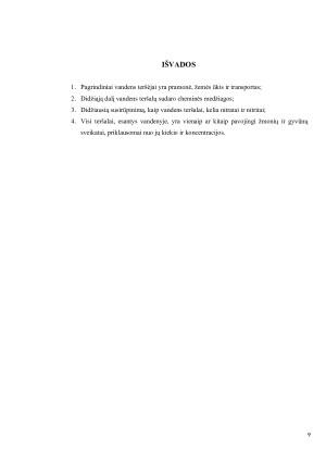 Vandens tarša, jos šaltiniai ir poveikis žmogaus sveikatai. Paveikslėlis 9