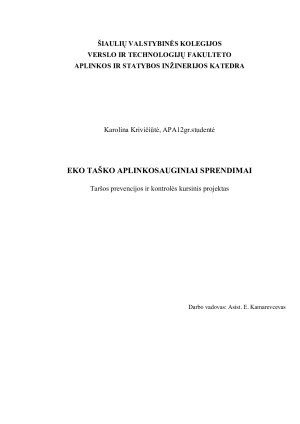 EKO TAŠKO APLINKOSAUGINIAI SPRENDIMAI. Paveikslėlis 1