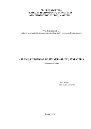 ATLIEKŲ SUSIDARYMO ŠALTINIAI IR ATLIEKŲ TVARKYMAS. Paveikslėlis 1