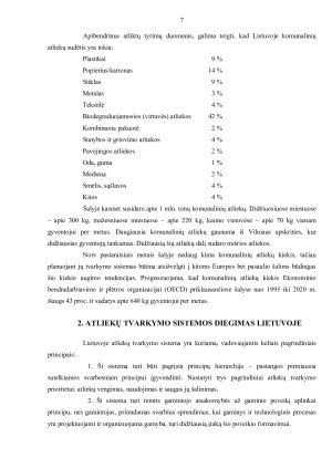 ATLIEKŲ SUSIDARYMO ŠALTINIAI IR ATLIEKŲ TVARKYMAS. Paveikslėlis 7