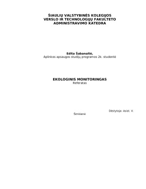 EKOLOGINIS MONITORINGAS. Paveikslėlis 1