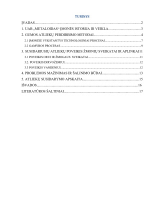 Gumos atliekų perdirbimo procesas ir jo analizė UAB Metaloidas