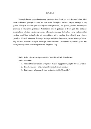 Gumos atliekų perdirbimo procesas ir jo analizė UAB Metaloidas. Paveikslėlis 2