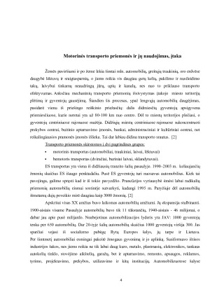 Motorinių sausumos transporto priemonių poveikis aplinkai. Paveikslėlis 4