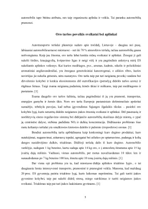 Motorinių sausumos transporto priemonių poveikis aplinkai. Paveikslėlis 5