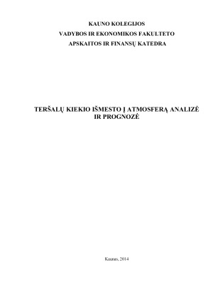 TERŠALŲ KIEKIO IŠMESTO Į ATMOSFERĄ ANALIZĖ IR PROGNOZĖ (3)