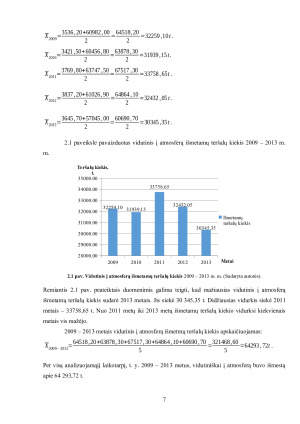 TERŠALŲ KIEKIO IŠMESTO Į ATMOSFERĄ ANALIZĖ IR PROGNOZĖ (3). Paveikslėlis 7