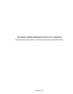 APLINKOS TARŠOS MOKESČIO NUOSTATŲ TAIKYMAS