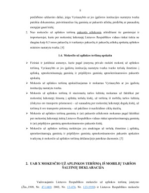 APLINKOS TARŠOS MOKESČIO NUOSTATŲ TAIKYMAS. Paveikslėlis 8