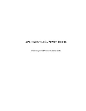 APLINKOS TARŠA ŽEMĖS ŪKYJE