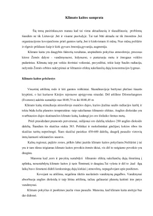Klimato kaita priežastys, pasekmės ir žmogaus vaidmuo jų mažinime. Paveikslėlis 2