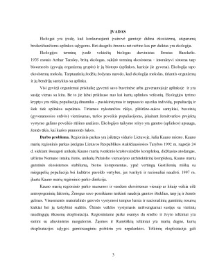 KAUNO MARIŲ REGIONINIO PARKO ĮVERTINIMAS EKOLOGINIU ASPEKTU. Paveikslėlis 3