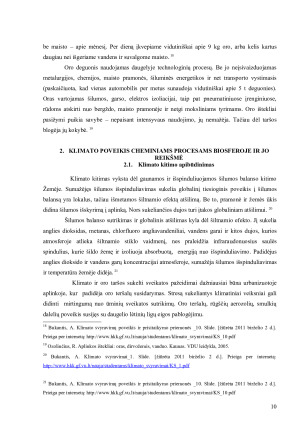 KLIMATO POVEIKIS CHEMINIAMS PROCESAMS BIOSFEROJE. Paveikslėlis 10