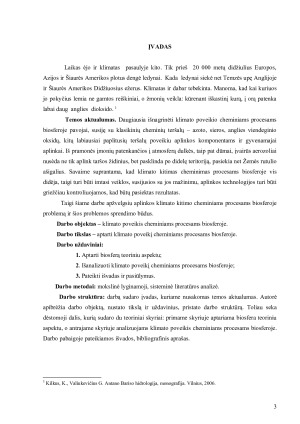 KLIMATO POVEIKIS CHEMINIAMS PROCESAMS BIOSFEROJE. Paveikslėlis 3