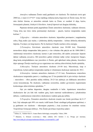 KLIMATO POVEIKIS CHEMINIAMS PROCESAMS BIOSFEROJE. Paveikslėlis 8