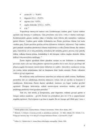 KLIMATO POVEIKIS CHEMINIAMS PROCESAMS BIOSFEROJE. Paveikslėlis 9