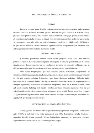 ORO TARŠOS ĮTAKA ŽMOGAUS SVEIKATAI