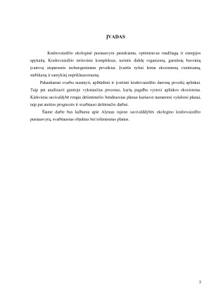 KRAŠTOVAIZDŽIO EKOLOGINĖS PUSIAUSVYROS PALAIKYMO AKTUALIJOS ALYTAUS KRAŠTOVAIZDŽIO TERITORINIAME VIENETE. Paveikslėlis 3
