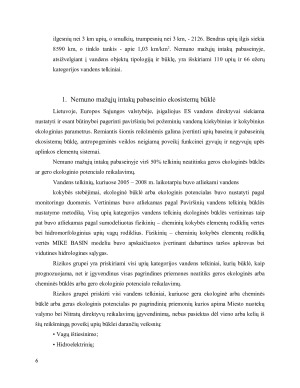 Nemuno mažųjų intakų pabaseinis. Ekosistemų būklė, priemonės jai palaikyti ir pagerinti. Paveikslėlis 6