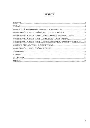 MOKESTIS UŽ APLINKOS TERŠIMĄ. Paveikslėlis 2