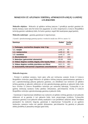 MOKESTIS UŽ APLINKOS TERŠIMĄ. Paveikslėlis 9