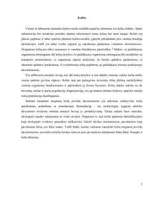 KELIŲ POVEIKIS SAUSUMOS IR VANDENS BENDRIJOMS. Paveikslėlis 3