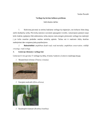 Varliagyvių žuvimo keliuose problema