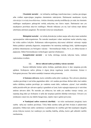 Vandenynų ir jūrų užterštumas nafta. Taršos valdymo metodai. Paveikslėlis 7