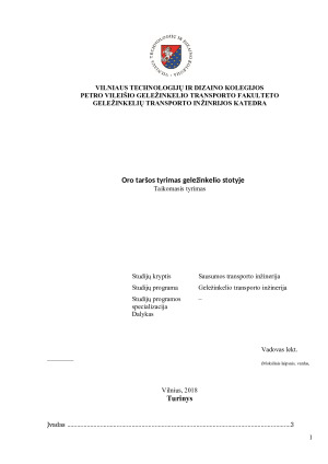 Oro taršos tyrimas geležinkelio stotyje