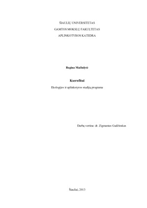 Kserofitų prisitaikymas sausoms augimo sąlygoms ir jų grupės pagal anatominius bei morfologinius požymius