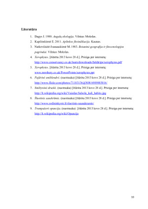 Kserofitų prisitaikymas sausoms augimo sąlygoms ir jų grupės pagal anatominius bei morfologinius požymius. Paveikslėlis 10