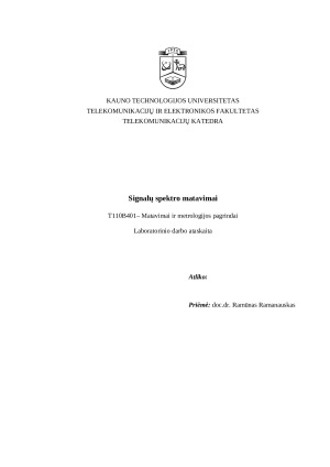 Signalų spektro matavimai. Paveikslėlis 2