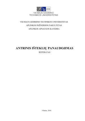 ANTRINIS IŠTEKLIŲ PANAUDOJIMAS