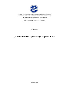 Vandens tarša – priežastys ir pasekmės