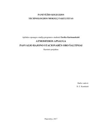 PASVALIO RAJONO STACIONARŪS ORO ŠALTINIAI