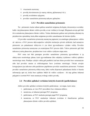 Poveikio aplinkai vertinimo sistema ir jos taikymo principai. Paveikslėlis 10