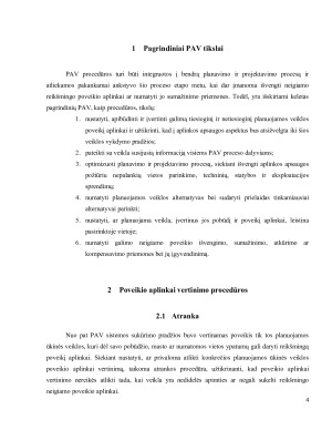 Poveikio aplinkai vertinimo sistema ir jos taikymo principai. Paveikslėlis 3