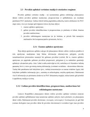 Poveikio aplinkai vertinimo sistema ir jos taikymo principai. Paveikslėlis 8