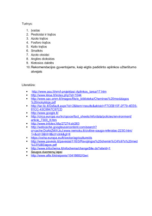 KENKSMINGOS MEDŽIAGOS NAUDOJAMOS PRAMONĖJE BEI. Paveikslėlis 2