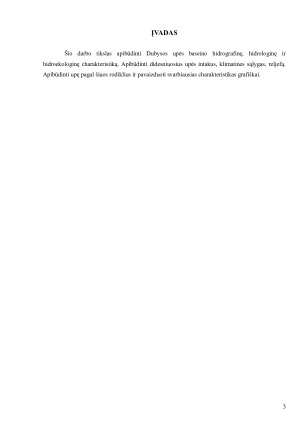 Dubysos upės hidroekologinė charakteristika. Paveikslėlis 3