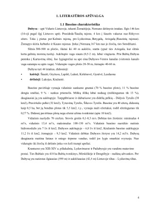 Dubysos upės hidroekologinė charakteristika. Paveikslėlis 4