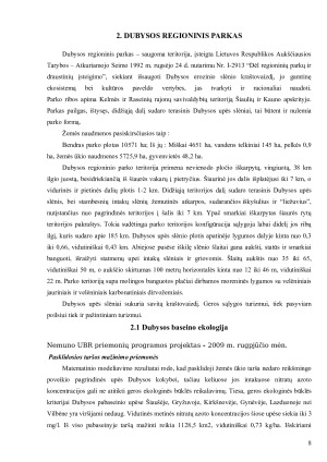 Dubysos upės hidroekologinė charakteristika. Paveikslėlis 8